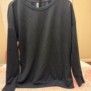 Mondetta Dark Gray Animal Print Top